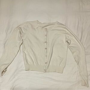 Women's white Cardigan Sweater